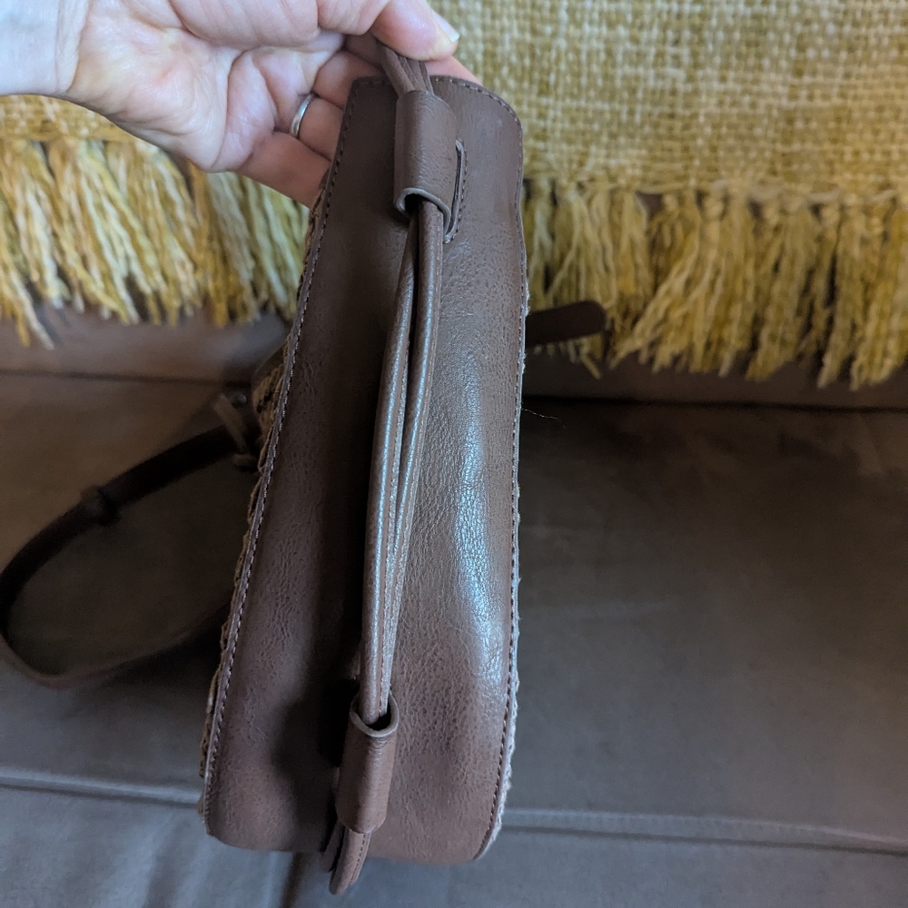 NWOT Free People Leather Crossbody Bag in Brown - Picture 7 of 9